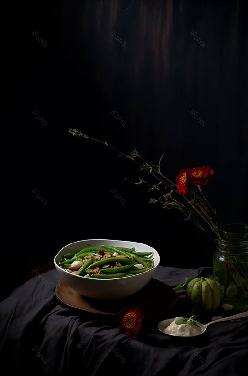 有机食品沙拉辣椒摆拍黑色背景摄影图,高清,摄影图,摄影图片,图片大全,摄影图免费下载